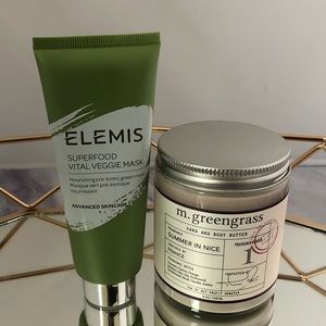 Elemis Veggie Mask & m.greengrass body butter.